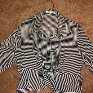 Black and white button up